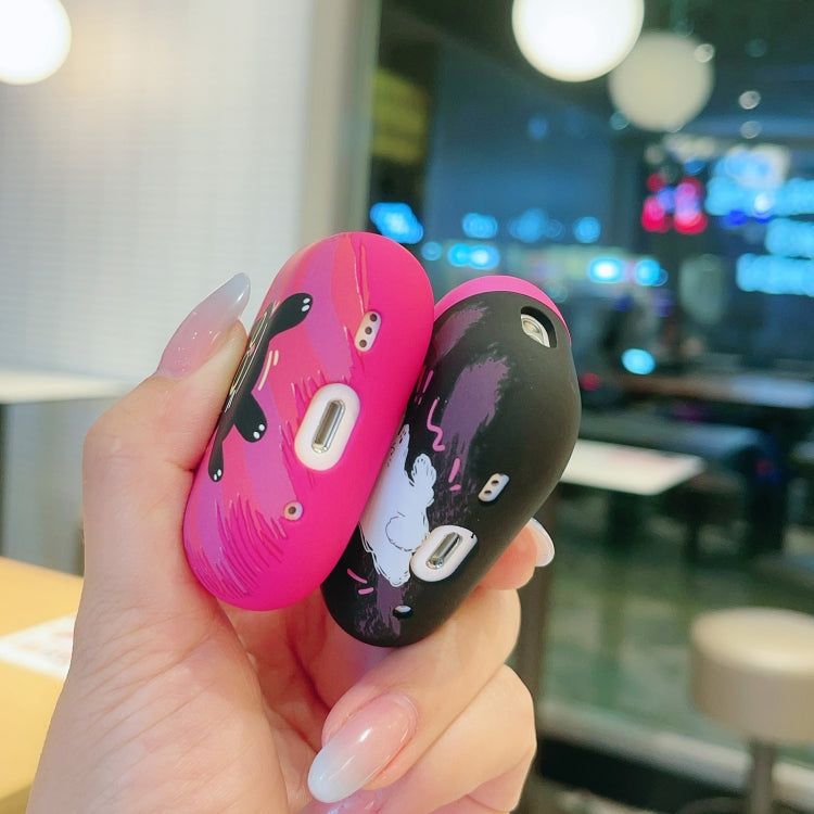 For AirPods 2 / 1 Cat and Dog Pattern Earbuds Box Frosted TPU Case(Flashing Cat) - For AirPods 1/2 by PMC Jewellery | Online Shopping South Africa | PMC Jewellery | Buy Now Pay Later Mobicred