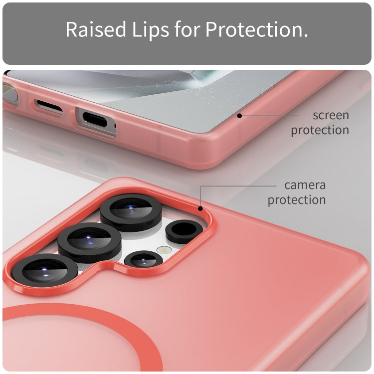For Samsung Galaxy S25 Ultra MagSafe Frosted Translucent TPU + PC Full Coverage Phone Case(Red) - Galaxy S25 Ultra 5G Cases by PMC Jewellery | Online Shopping South Africa | PMC Jewellery | Buy Now Pay Later Mobicred