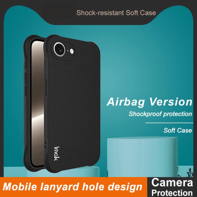 For iPhone 16e imak Shockproof Airbag TPU Phone Case(Matte Black) - iPhone 16e Cases by imak | Online Shopping South Africa | PMC TechLife | Buy Now Pay Later Mobicred