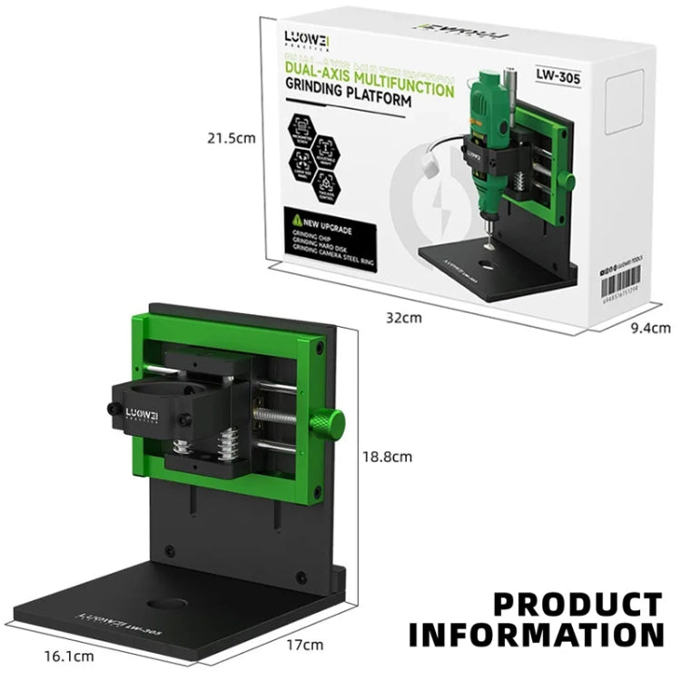 Luowei LW-305 Dual Axis Multifunctional Screen IC and Camera Outer Iron Ring Grinding Platform - free shipping - PMC TechLife - Order now!