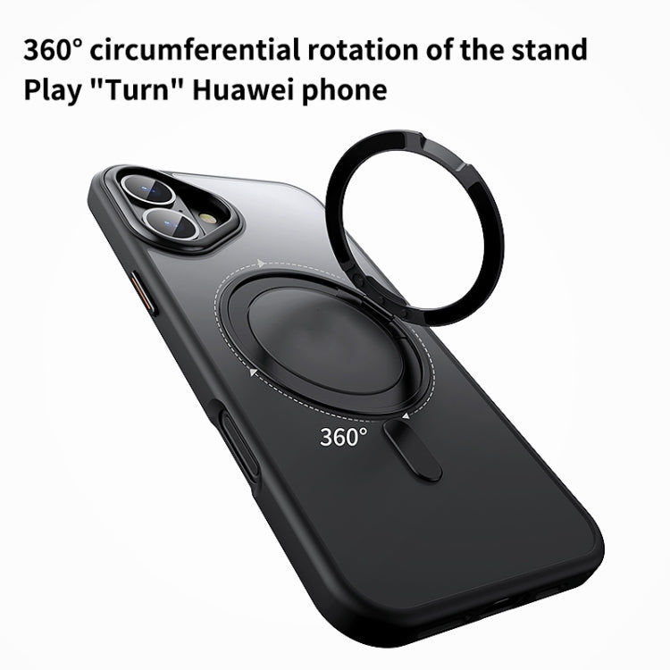For iPhone 16 360 Rotating MagSafe Magnetic Frosted Phone Case(Black) - iPhone 16 Cases by PMC TechLife | Online Shopping South Africa | PMC TechLife | Buy Now Pay Later Mobicred
