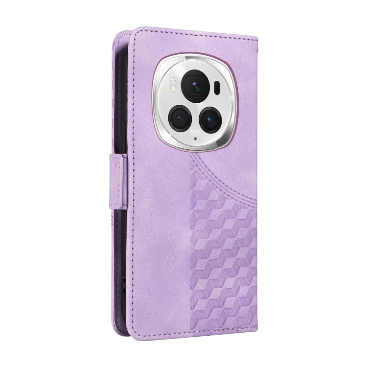 For Honor Magic6 Pro Embossed Rhombus Starry Leather Phone Case(Purple) - Honor Cases by PMC Jewellery | Online Shopping South Africa | PMC Jewellery | Buy Now Pay Later Mobicred