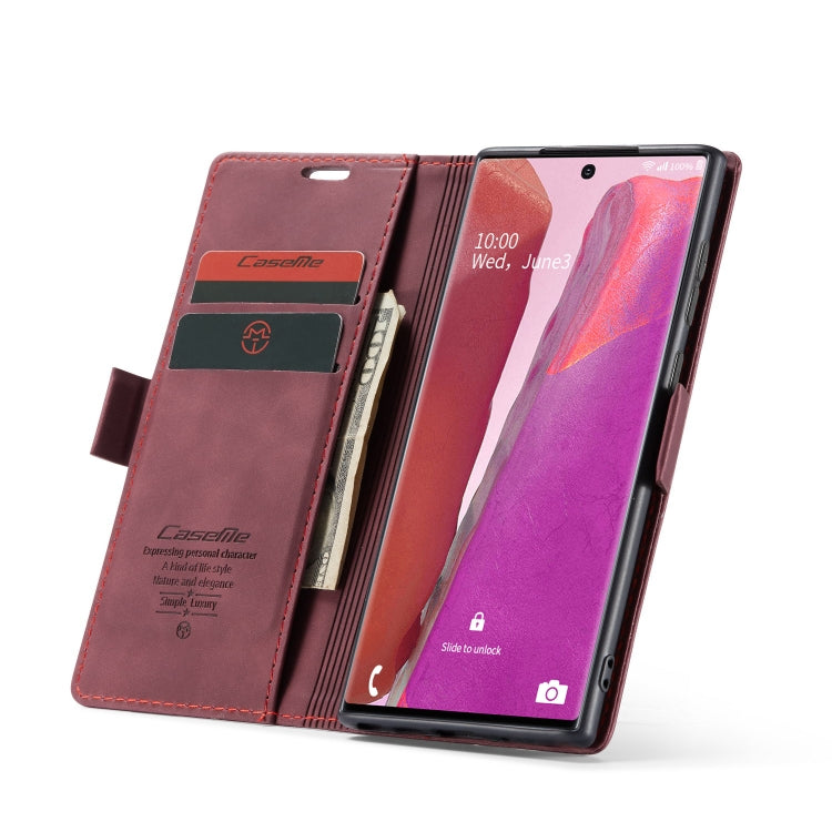 For Samsung Galaxy Note20 CaseMe Multifunctional Horizontal Flip Leather Case, with Card Slot & Holder & Wallet(Wine Red) - Galaxy Note20 Cases by CaseMe | Online Shopping South Africa | PMC Jewellery | Buy Now Pay Later Mobicred