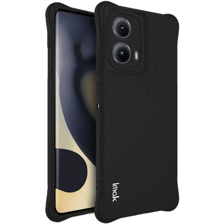 For Motorola Edge 2024 imak Shockproof Airbag TPU Phone Case(Matte Black) - Motorola Cases by imak | Online Shopping South Africa | PMC Jewellery | Buy Now Pay Later Mobicred