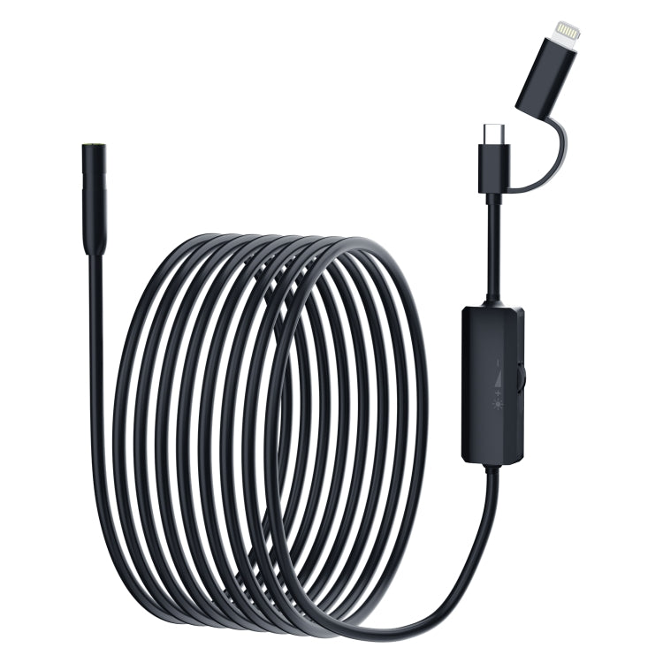 AN112 2 in 1 USB-C / Type-C + 8 Pin Interface 8mm HD Industry Endoscope, Length:5m Soft Tube - free shipping - PMC TechLife - Order now!
