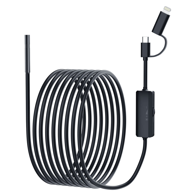 AN112 2 in 1 USB-C / Type-C + 8 Pin Interface 5.5mm HD Industry Endoscope, Length:1m Hard Tube -  by PMC TechLife | Online Shopping South Africa | PMC TechLife | Buy Now Pay Later Mobicred