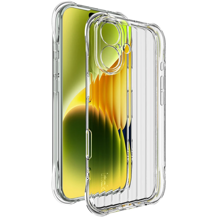 For iPhone 16 IMAK Corrugated Texture Airbag TPU Phone Case(Transparent) - iPhone 16 Cases by imak | Online Shopping South Africa | PMC TechLife | Buy Now Pay Later Mobicred