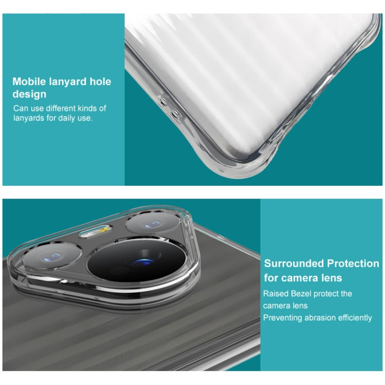 For iPhone 16 Pro Max IMAK Corrugated Texture Airbag TPU Phone Case(Transparent) - iPhone 16 Pro Max Cases by imak | Online Shopping South Africa | PMC TechLife | Buy Now Pay Later Mobicred