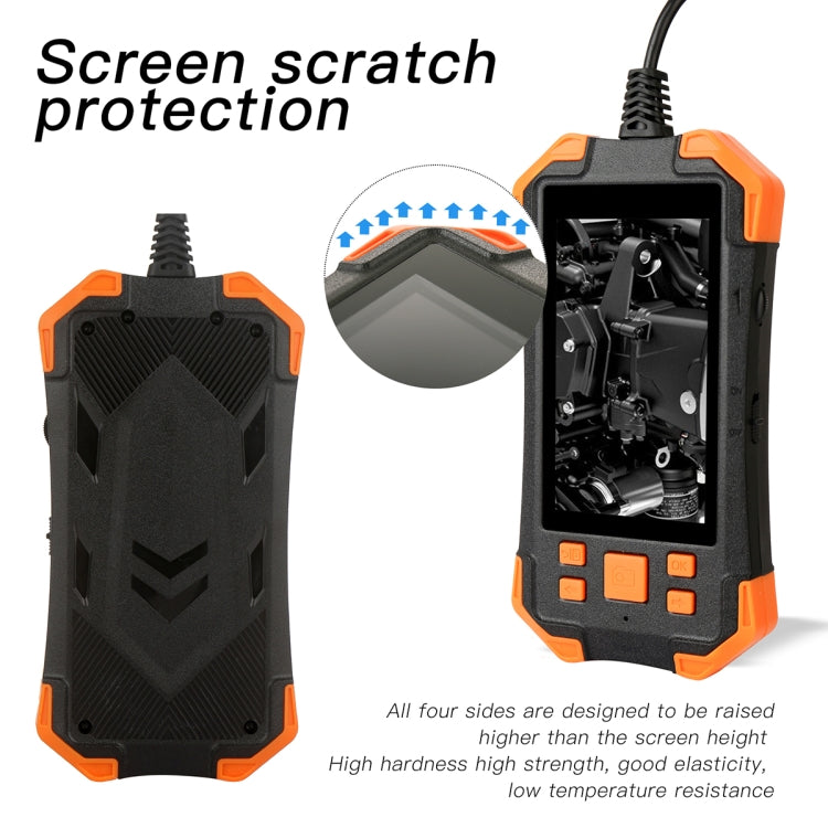 T20 4.3 inch IPS Screen 8mm Single Camera IP67 Waterproof Hard Cable Digital Endoscope, Length:10m(Black Orange) -  by PMC TechLife | Online Shopping South Africa | PMC TechLife | Buy Now Pay Later Mobicred