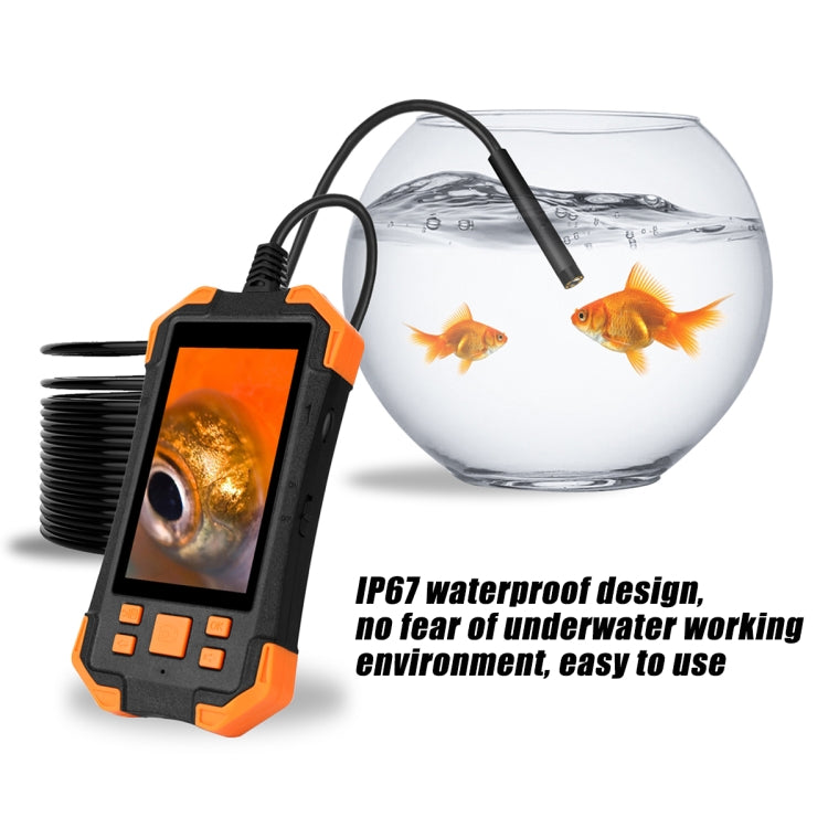 T20 4.3 inch IPS Screen 8mm Single Camera IP67 Waterproof Hard Cable Digital Endoscope, Length:3.5m(Black Orange) -  by PMC TechLife | Online Shopping South Africa | PMC TechLife | Buy Now Pay Later Mobicred