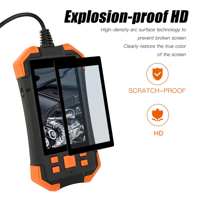 T20 4.3 inch IPS Screen 3.9mm Single Camera IP67 Waterproof Hard Cable Digital Endoscope, Length:1m(Black Orange) -  by PMC TechLife | Online Shopping South Africa | PMC TechLife | Buy Now Pay Later Mobicred