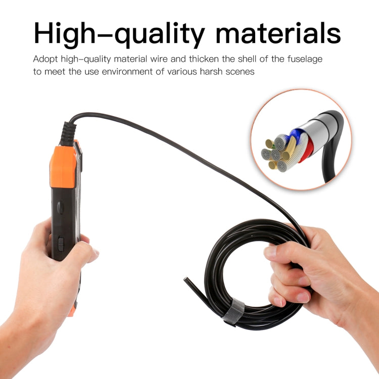 T20 4.3 inch IPS Screen 3.9mm Single Camera IP67 Waterproof Hard Cable Digital Endoscope, Length:2m(Black Orange) -  by PMC TechLife | Online Shopping South Africa | PMC TechLife | Buy Now Pay Later Mobicred
