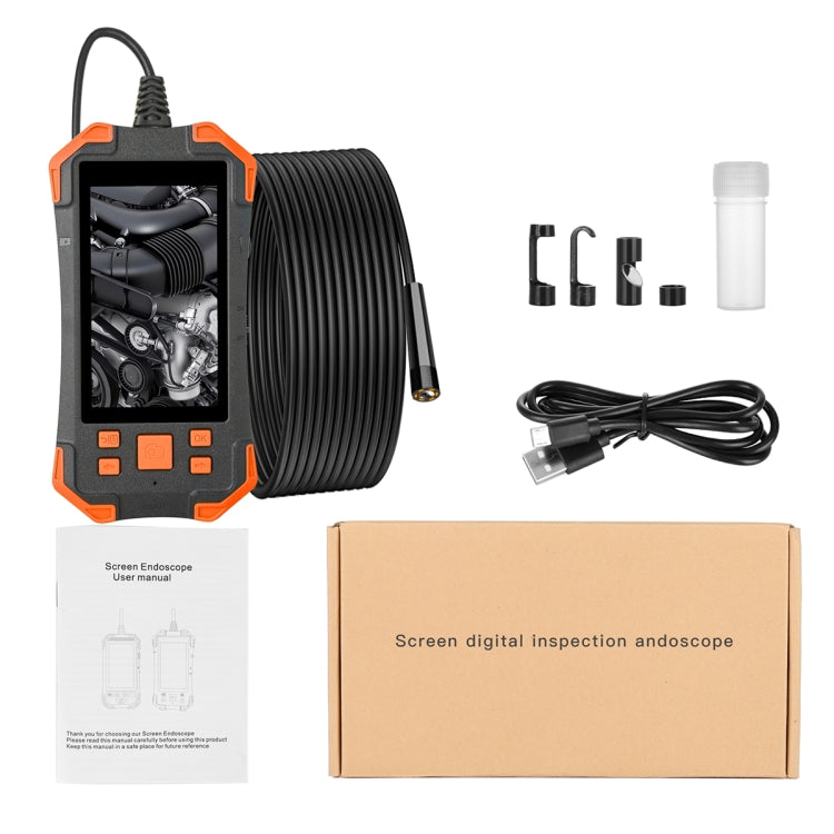 T20 4.3 inch IPS Screen 5.5mm Dual Camera IP67 Waterproof Hard Cable Digital Endoscope, Length:1m(Black Orange) -  by PMC TechLife | Online Shopping South Africa | PMC TechLife | Buy Now Pay Later Mobicred