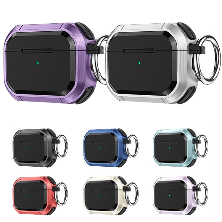 For AirPods Pro / Pro 2 Armor TPU + PC Earbuds Box Protective Case with Metal Buckle(Black) - free shipping - PMC Jewellery - Order now!