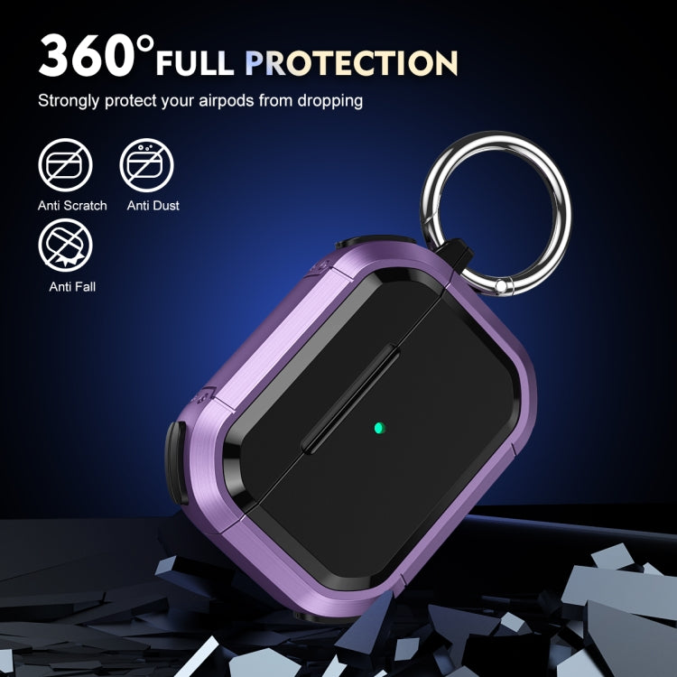 For AirPods 3 Armor TPU + PC Earbuds Box Protective Case with Metal Buckle(Lavender) - free shipping - PMC Jewellery - Order now!