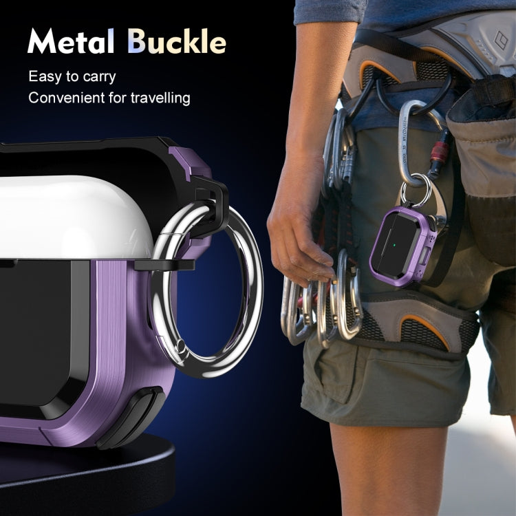 For AirPods 3 Armor TPU + PC Earbuds Box Protective Case with Metal Buckle(Lavender) - free shipping - PMC Jewellery - Order now!