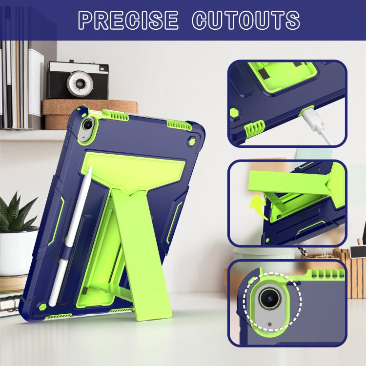 For iPad Air 11 2024 T Holder Robot Silicone Hybrid PC Tablet Case(Navy Yellow Green) - iPad Air 11 2024 Cases by PMC Jewellery | Online Shopping South Africa | PMC Jewellery | Buy Now Pay Later Mobicred