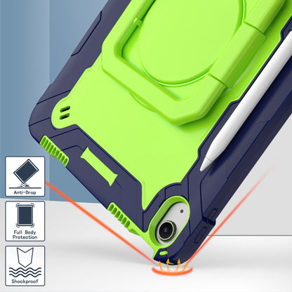 For iPad Air 11 2024 Handle Grip Holder Silicone Hybrid PC Tablet Case with Strap(Navy Yellow Green) - iPad Air 11 2024 Cases by PMC Jewellery | Online Shopping South Africa | PMC Jewellery | Buy Now Pay Later Mobicred