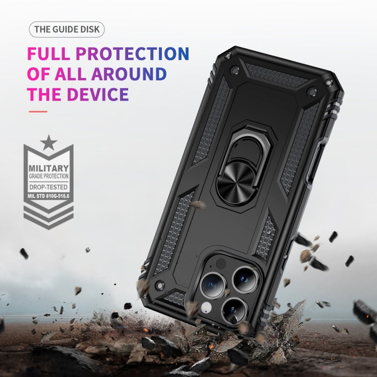 For iPhone 16 Pro Max Shockproof TPU Hybrid PC Phone Case with Holder(Black) - iPhone 16 Pro Max Cases by PMC TechLife | Online Shopping South Africa | PMC TechLife | Buy Now Pay Later Mobicred