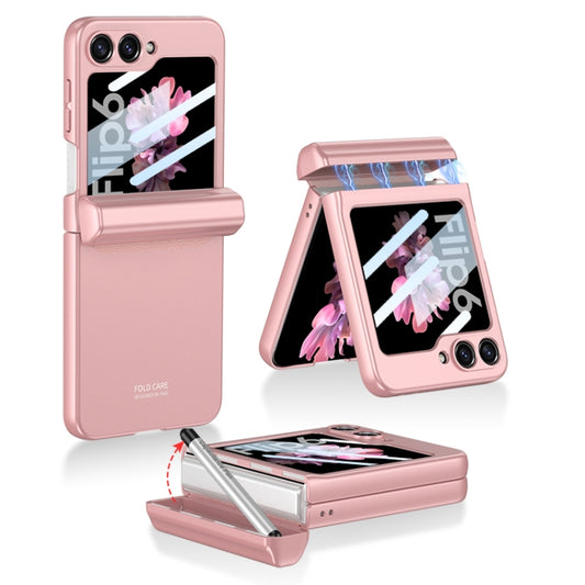 For Samsung Galaxy Z Flip6 GKK Integrated Magnetic Full Coverage Flip Phone Case with Pen Box+Pen(Pink) - Galaxy Z Flip6 5G Cases by GKK | Online Shopping South Africa | PMC Jewellery | Buy Now Pay Later Mobicred