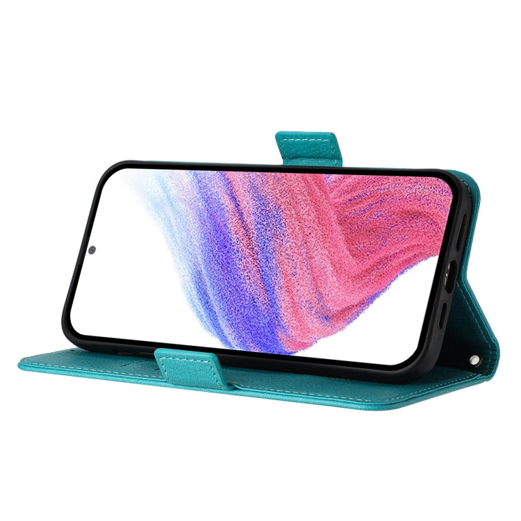 For iPhone 16 Plus Embossed Rose RFID Anti-theft Leather Phone Case(Light Blue) - iPhone 16 Plus Cases by PMC TechLife | Online Shopping South Africa | PMC TechLife | Buy Now Pay Later Mobicred