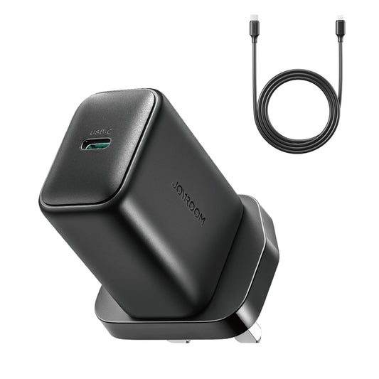 JOYROOM JR-TCF23 25W USB-C / Type-C Port Fast Charger Kit with Type-C to Type-C Cable, Plug:UK Plug(Black) - USB Charger by JOYROOM | Online Shopping South Africa | PMC Jewellery | Buy Now Pay Later Mobicred