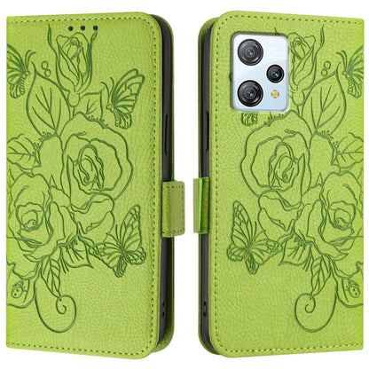For Blackview A53 Embossed Rose RFID Anti-theft Leather Phone Case(Green) - More Brand by PMC Jewellery | Online Shopping South Africa | PMC Jewellery | Buy Now Pay Later Mobicred