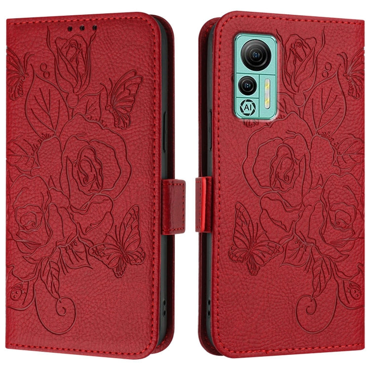 For Ulefone Note 14 Embossed Rose RFID Anti-theft Leather Phone Case(Red) - Ulefone Cases by PMC Jewellery | Online Shopping South Africa | PMC Jewellery | Buy Now Pay Later Mobicred
