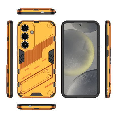 For Samsung Galaxy S25 5G Punk Armor 2 in 1 PC + TPU Shockproof Phone Case with Invisible Holder(Orange) - Galaxy S25 5G Cases by PMC Jewellery | Online Shopping South Africa | PMC Jewellery | Buy Now Pay Later Mobicred