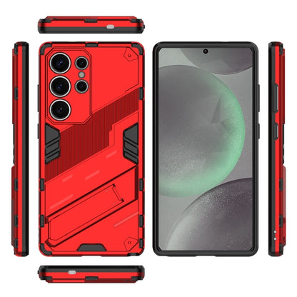 For Samsung Galaxy S25 Ultra 5G Punk Armor 2 in 1 PC + TPU Shockproof Phone Case with Invisible Holder(Red) - Galaxy S25 Ultra 5G Cases by PMC Jewellery | Online Shopping South Africa | PMC Jewellery | Buy Now Pay Later Mobicred