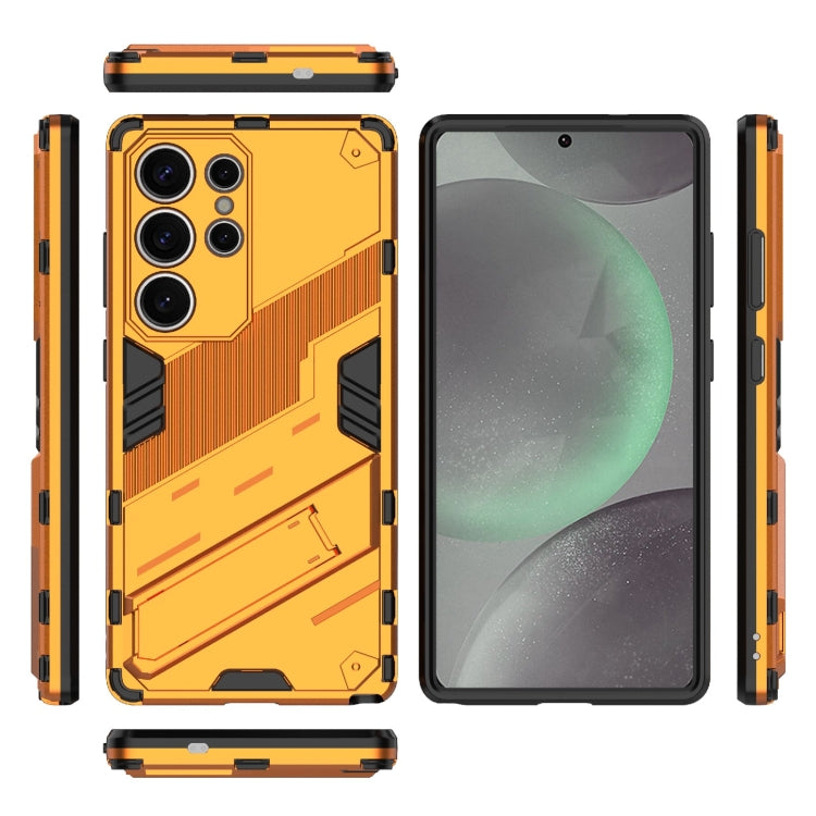 For Samsung Galaxy S25 Ultra 5G Punk Armor 2 in 1 PC + TPU Shockproof Phone Case with Invisible Holder(Orange) - Galaxy S25 Ultra 5G Cases by PMC Jewellery | Online Shopping South Africa | PMC Jewellery | Buy Now Pay Later Mobicred