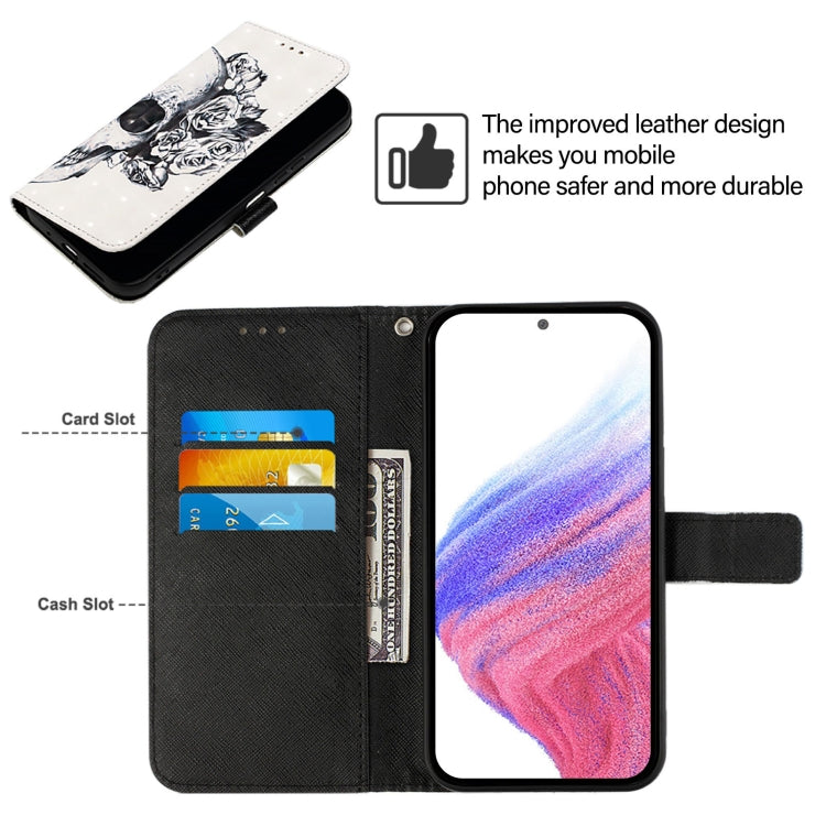 For Blackview A52 3D Painting Horizontal Flip Leather Phone Case(Skull) - More Brand by PMC TechLife | Online Shopping South Africa | PMC TechLife | Buy Now Pay Later Mobicred