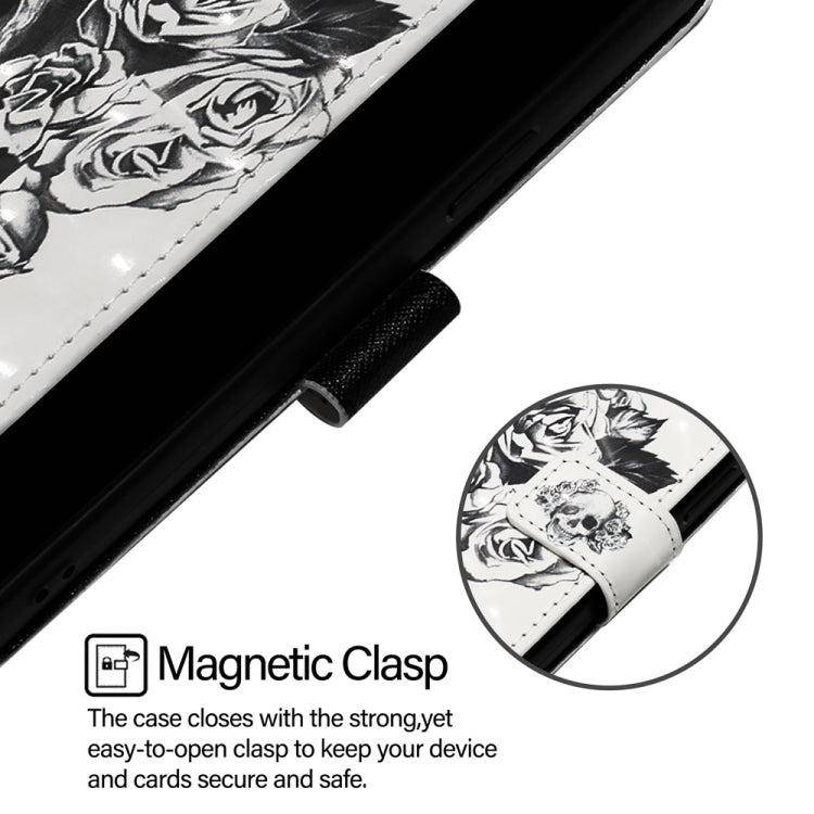 For Blackview A52 3D Painting Horizontal Flip Leather Phone Case(Skull) - More Brand by PMC TechLife | Online Shopping South Africa | PMC TechLife | Buy Now Pay Later Mobicred
