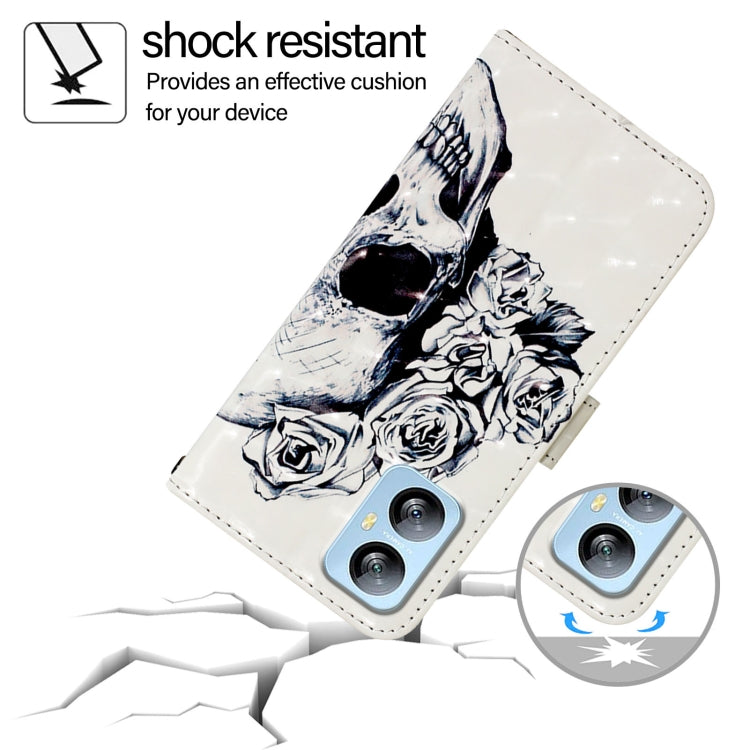 For Blackview A52 3D Painting Horizontal Flip Leather Phone Case(Skull) - More Brand by PMC TechLife | Online Shopping South Africa | PMC TechLife | Buy Now Pay Later Mobicred