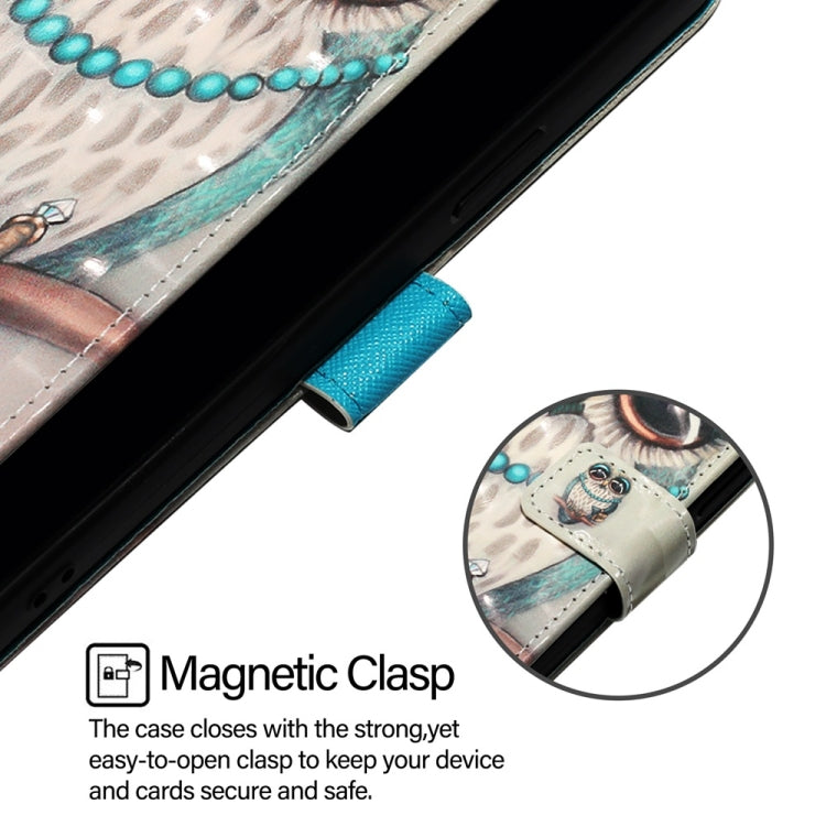 For Blackview Color 8 3D Painting Horizontal Flip Leather Phone Case(Grey Owl) - More Brand by PMC TechLife | Online Shopping South Africa | PMC TechLife | Buy Now Pay Later Mobicred