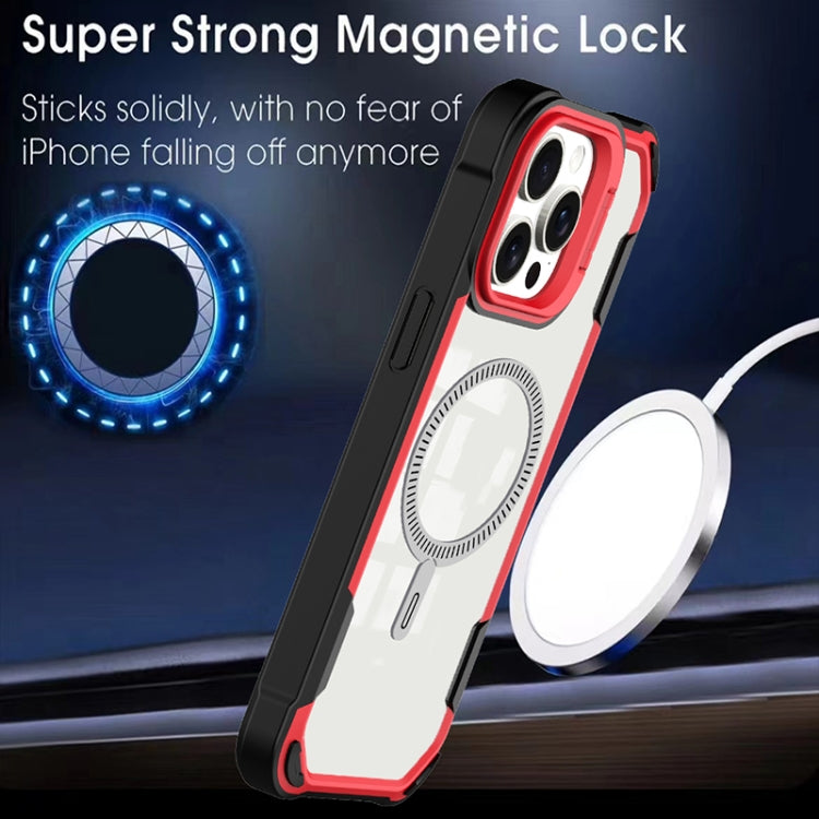 For iPhone 16 Pro Transparent Acrylic MagSafe Lens Holder Phone Case(Red) - iPhone 16 Pro Cases by PMC TechLife | Online Shopping South Africa | PMC TechLife | Buy Now Pay Later Mobicred