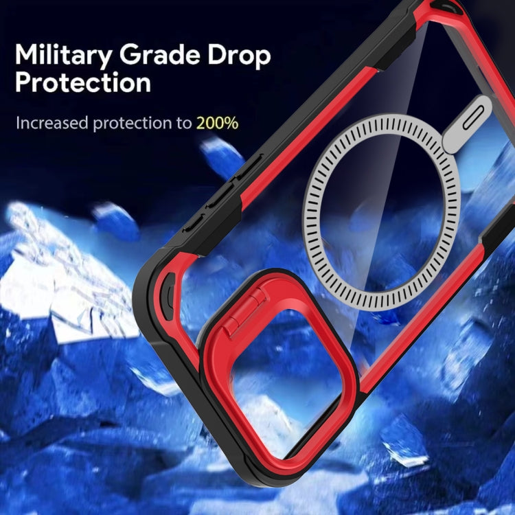 For iPhone 16 Pro Transparent Acrylic MagSafe Lens Holder Phone Case(Navy) - iPhone 16 Pro Cases by PMC TechLife | Online Shopping South Africa | PMC TechLife | Buy Now Pay Later Mobicred