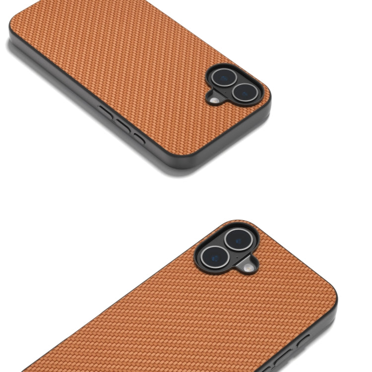 For iPhone 16 Carbon Fiber Texture Protective Phone Case(Light Brown) - iPhone 16 Cases by PMC Jewellery | Online Shopping South Africa | PMC Jewellery | Buy Now Pay Later Mobicred