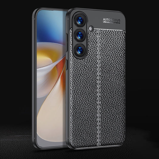 For Samsung Galaxy S25+ 5G Litchi Texture Shockproof TPU Phone Case(Black) - Galaxy S25+ 5G Cases by PMC Jewellery | Online Shopping South Africa | PMC Jewellery | Buy Now Pay Later Mobicred