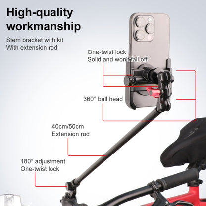 Bicycle Handlebar Holder Pea Clip Phone Clamp 50cm Rod Set - Bicycle Handlebar Mount by PMC Jewellery | Online Shopping South Africa | PMC Jewellery | Buy Now Pay Later Mobicred