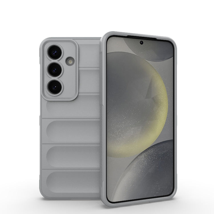 For Samsung Galaxy S25 5G Magic Shield TPU + Flannel Phone Case(Grey) - Galaxy S25 5G Cases by PMC Jewellery | Online Shopping South Africa | PMC Jewellery | Buy Now Pay Later Mobicred