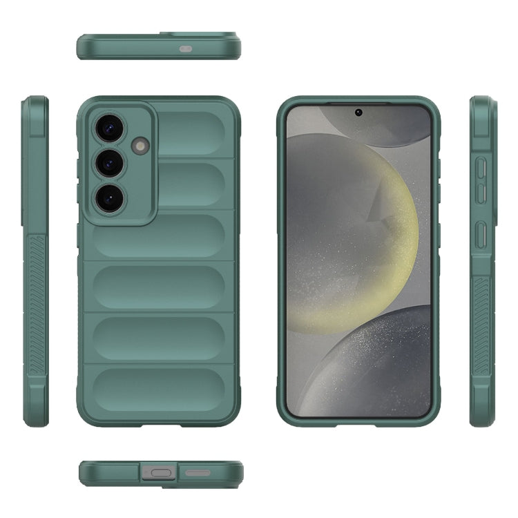 For Samsung Galaxy S25 5G Magic Shield TPU + Flannel Phone Case(Dark Green) - Galaxy S25 5G Cases by PMC Jewellery | Online Shopping South Africa | PMC Jewellery | Buy Now Pay Later Mobicred