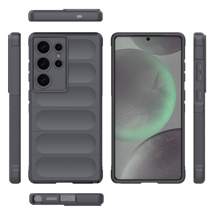 For Samsung Galaxy S25 Ultra 5G Magic Shield TPU + Flannel Phone Case(Dark Grey) - Galaxy S25 Ultra 5G Cases by PMC Jewellery | Online Shopping South Africa | PMC Jewellery | Buy Now Pay Later Mobicred