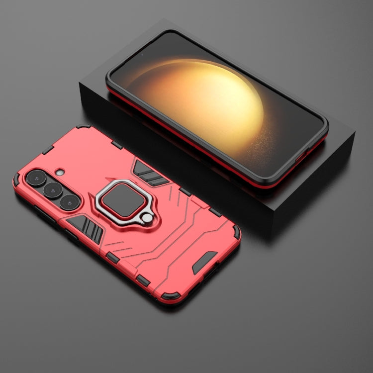 For Samsung Galaxy S25 5G PC + TPU Shockproof Protective Phone Case with Magnetic Ring Holder(Red) - Galaxy S25 5G Cases by PMC Jewellery | Online Shopping South Africa | PMC Jewellery | Buy Now Pay Later Mobicred