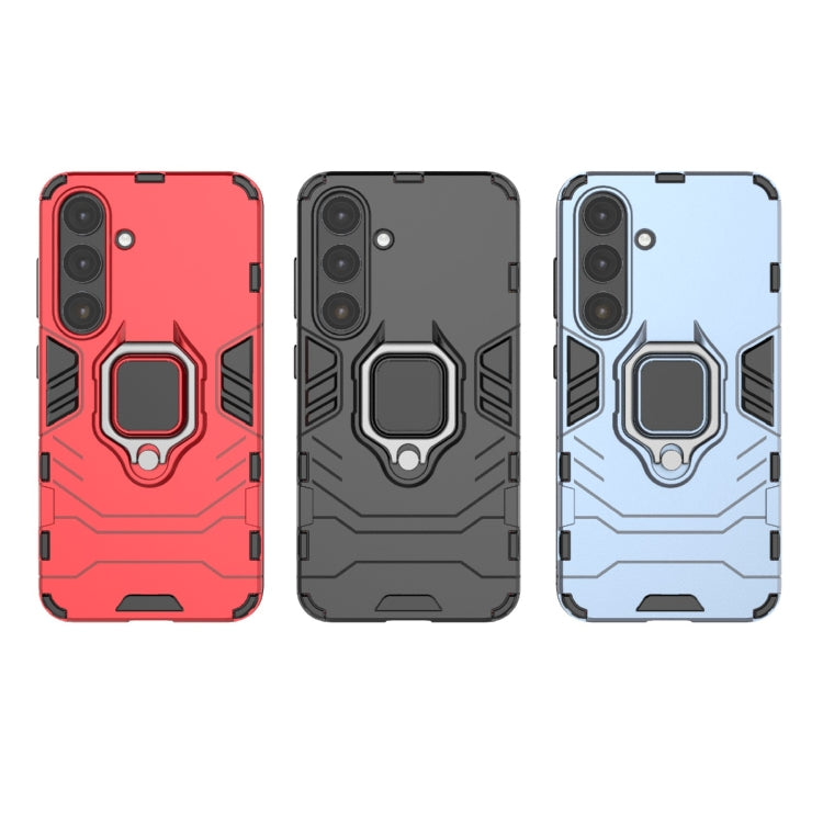 For Samsung Galaxy S25 5G PC + TPU Shockproof Protective Phone Case with Magnetic Ring Holder(Red) - Galaxy S25 5G Cases by PMC Jewellery | Online Shopping South Africa | PMC Jewellery | Buy Now Pay Later Mobicred