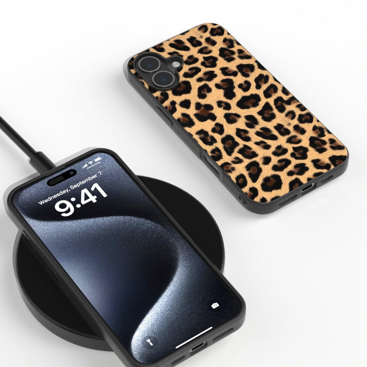 For iPhone 16 Plus Black Frame Leopard Phone Case(Leopard Print) - iPhone 16 Plus Cases by PMC Jewellery | Online Shopping South Africa | PMC Jewellery | Buy Now Pay Later Mobicred