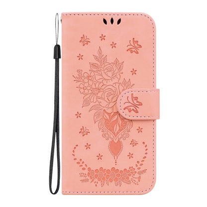 For Redmi K70 / K70 Pro Butterfly Rose Embossed Leather Phone Case(Pink) - K70 Cases by PMC Jewellery | Online Shopping South Africa | PMC Jewellery | Buy Now Pay Later Mobicred