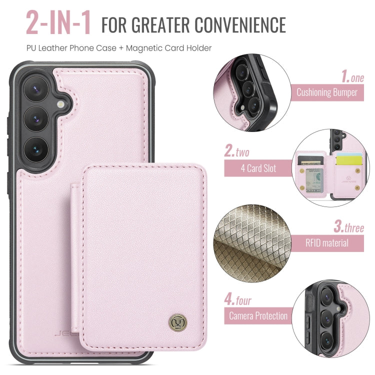 For Samsung Galaxy S24 5G JEEHOOD J05 Business Magnetic Style RFID Leather Phone Case(Pink) - Galaxy S24 5G Cases by JEEHOOD | Online Shopping South Africa | PMC Jewellery | Buy Now Pay Later Mobicred