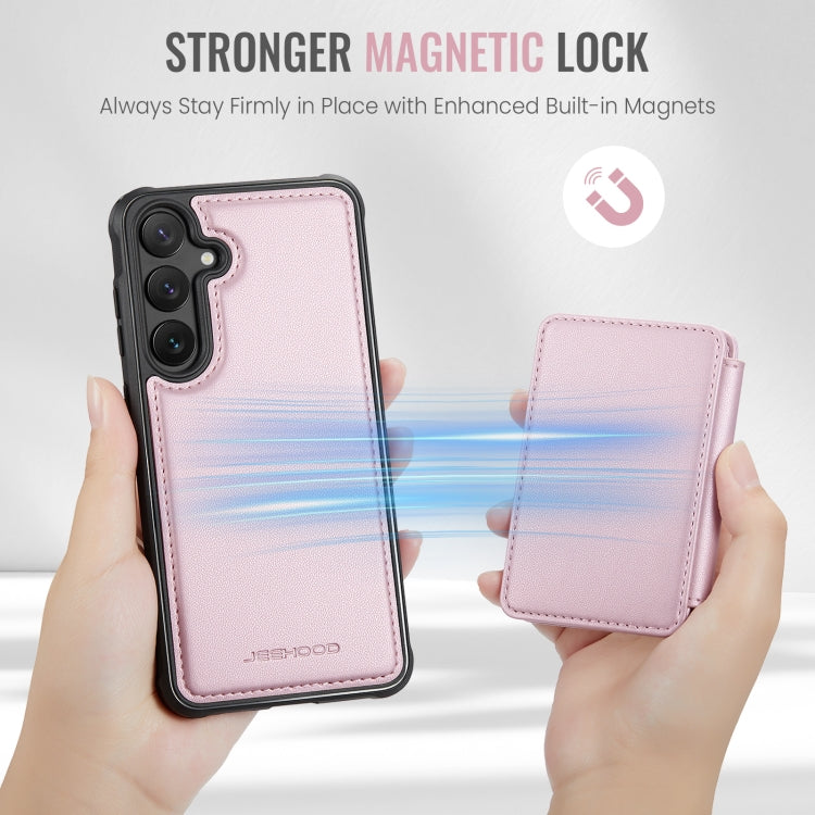 For Samsung Galaxy S24 5G JEEHOOD J05 Business Magnetic Style RFID Leather Phone Case(Pink) - Galaxy S24 5G Cases by JEEHOOD | Online Shopping South Africa | PMC Jewellery | Buy Now Pay Later Mobicred