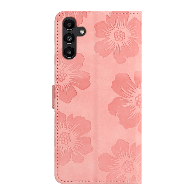 For Samsung Galaxy S25 5G Flower Embossing Pattern Leather Phone Case(Pink) - Galaxy S25 5G Cases by PMC Jewellery | Online Shopping South Africa | PMC Jewellery | Buy Now Pay Later Mobicred